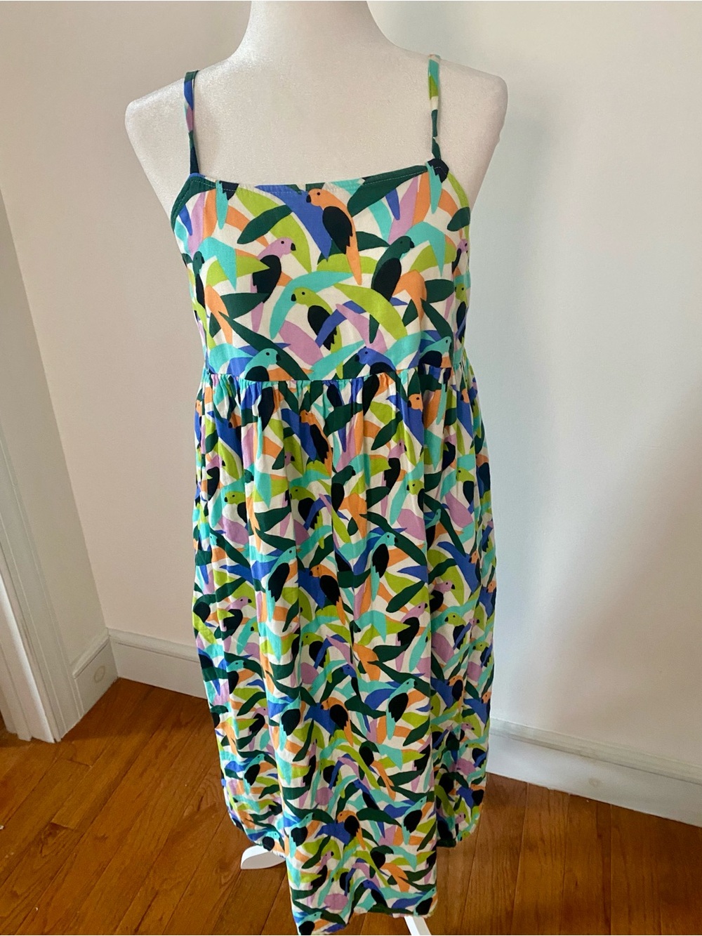 Hanna Andersson Toucan Bird Print Cotton Midi Sundress Size M